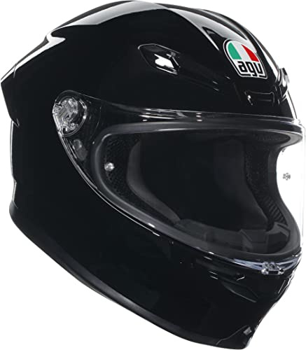 AGV - K6 S AGV E2206 MPLK integralhjälm, motorcykelhjälm för glasögonhållare, kolaramidskal, Pinlock Max Vision Visier, Sport Touring, svart, XL