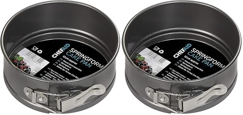 Chef Aid 12cm 4 ¾ inch Non-Stick Spring Form Cake Tin, Round Cake pan with Loose Base for Easy Release, Dishwasher, Fridge and Freezer Safe., Gray (Pack of 2)