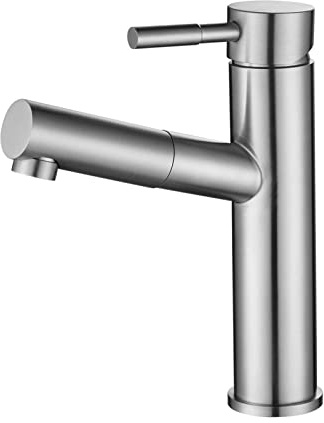 Rubinetto for bagno con doccetta estraibile Rubinetto for lavabo monoforo retrattile monocomando in acciaio inossidabile caldo e freddo