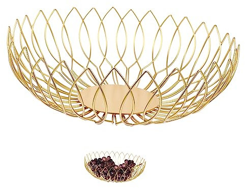 Garneck Drahtkorb Für Obst Snacks Korb Brotkorb Zum Servieren Kleiner Drahtkorb Aufbewahrungskorb Für Schreibtisch Hohl Metallkorb Goldener Brotkorb Obstschüssel Aus Brotkörbe Für