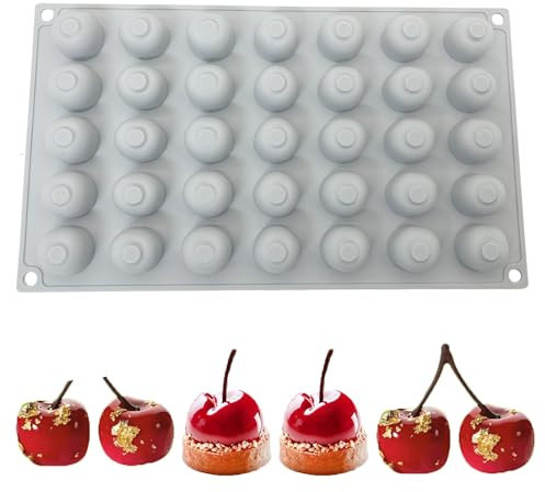 Duoyif Stampo Ciliegia in Silicone per Mousse, Cioccolato, Dessert, Torta - Stampo Da Forno a Forma Di Ciliegia per Decor Cupola