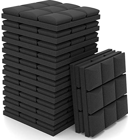 12 Stück Akustikschaumstoff Schalldämmung Selbstklebend 5CM Schaumstoffplatte Schallabsorber Schalldämmung Wand Noppenschaumstoff Schallschutzmatte für Tonstudio, Arbeitszimmer 5CM
