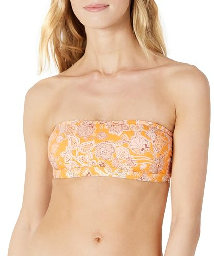Amazon Essentials Top da Bagno a Fascia Donna, Giallo Multi Folk Floral, 46
