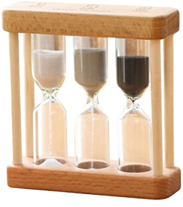 Holzsandtimer 3 in 1 Sanduhr -Timer Mini -Sandglas -Uhr für Zahnbürsten Kochstil2 Zahnbürstensand Timer