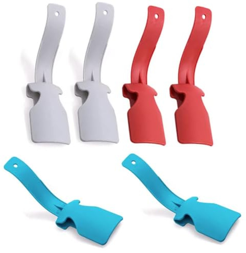 HarmonyCrafts 6Pcs Ergonomic Plastic Shoe Horns Portable Shoe Lifting Helper Lightweight Handled Shoehorn Lifting Helper for All Shoe Types