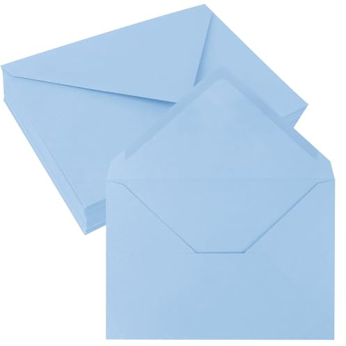 JAGERGREEN Briefumschläge C6 Blau, 108x159 mm, 50 Stück, 150 g/m² | Ohne Fenster mit Nassklebung. Ideal für Grußkarten, Einladungen, Hochzeiten, Geburtstage und besondere Anlässe.