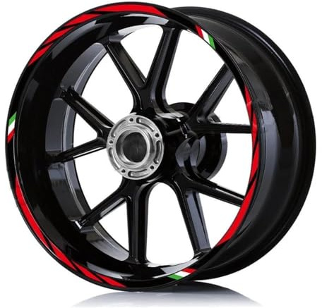 UPIKIT Reflektierender Motorradfelgenaufkleber, Abziehbild, Streifenband Für Ducati Diavel Monster V4 821 1199 1098 959 748 797 795 696 1100 Felgenaufkleber Motorrad(Farbe 1)