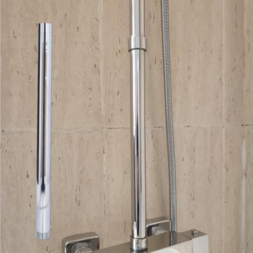 Tissting Duschverlängerungsrohr, Duschkopf Verlängerungsarm Edelstahl Dusch Verlängerungsrohr 30cm/12 Zoll Duschkopf Verlängerung G1/2 Zoll Handbrause Extender Badzubehör
