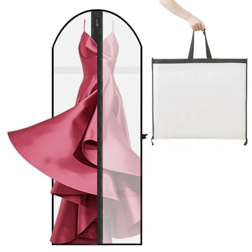 Gsakskdsap Kleidersack Lang, 180×60 cm Atmungsaktive Faltbare Kleiderhülle, Hochwertiger Anzug Kleidersäcke, Staubdicht Anzugtasche mit Reißverschluss, kleiderschutzhülle Reisen Aufbewahrung, Weiß