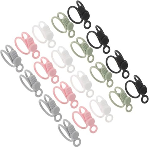 ELAYARD 20pcs Silicone Cable Ties for USB Cable Organizer Reusable Wire Holders for Earphone Wires Home Office Organization