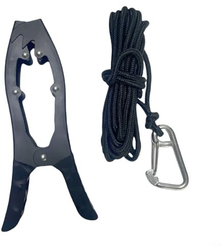 JGmotorfi Sistema di montaggio per ancoraggio kayak con morsetto in acciaio per paddle board, canoa, fiume (nero con fibbia)