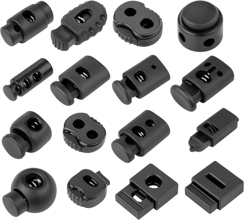 Kordelstopper Kunststoff 10 Stück je Modell – 14 Modelle zur Auswahl – Schnurstopper & Zugstopper für Kordeln, Seile & Bänder 3–10 mm – ideal für Rucksack, Jacke, Zelt & Outdoor