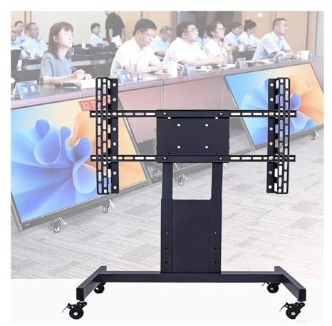 XILYZMO Salles Conférence sur Pied Télévision Support Chariot, Hauteur Réglable Rouler Meuble TV, Angle Vision Réglable À 90 ° Profil Bas Confiance Chariot Moniteur pour Scène(A)