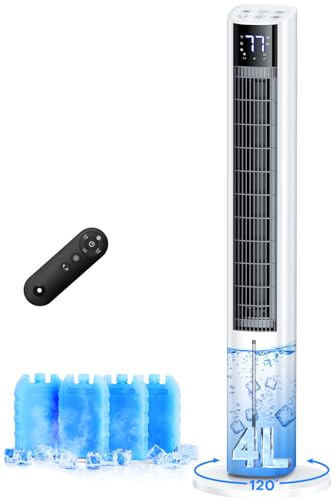 CENSTECH - Aire acondicionado sin ventanas con 4 modos y 3 velocidades, temporizador de 12 horas, tanque de 4 litros para enfriador de aire evaporativo 24 horas, 4