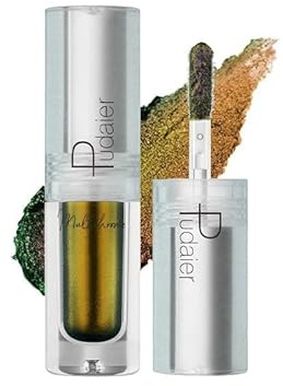 EONFAVE Flüssige Chamäleon Lidschatten, Glitter Schimmernder Lidschatten, Doppelte Farbe Eyeshadow Metallic Langanhaltende Wasserdichtes für Augen-Makeup, Fantastischer Farbwechseleffekt (#09)