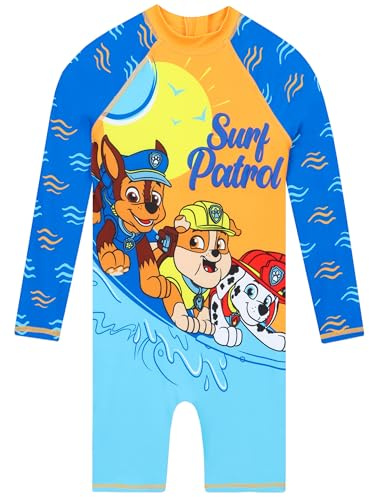 Paw Patrol Kids Swimsuit, Long Sleeve Boys Swimming Costume, One Piece Boys Swimsuit, Ages 18 Months to 8 Years