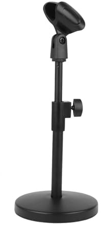 kesurpae Supporto per treppiede per microfono portatile, supporto regolabile con clip per podcast, interviste dal Per vivo e registrazione in studio, per microfono da tavolo,