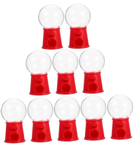 LALAFINA Distributore Automatico di Gomme da Masticare Mini Rosso 10 Pezzi, Macchine per Dolciumi per Sviluppo Intellettuale e Coordinazione Mani-Ragazzo Ragazza