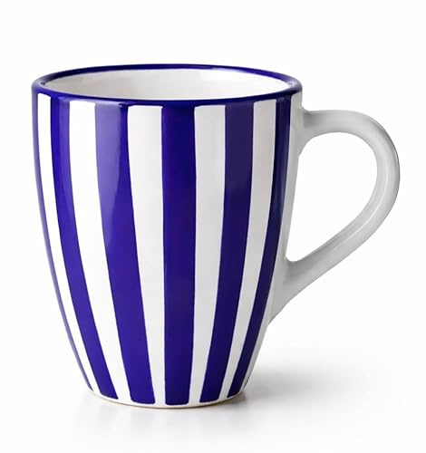 City to Cottage Taza de Café de Cerámica Pintada a Mano, 300 ml – Taza Artesanal Resistente con Asa Grande y Cómoda, Para Café y Té, Lista para Regalo