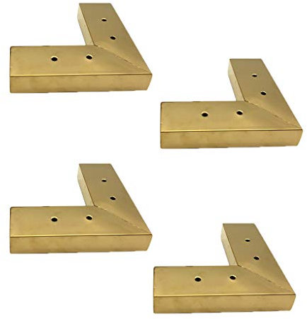 4 Möbelbeine Rostfreier Stahl Möbelfüße Hardware Möbelfüße Golden Schrankfüße aus Metall Sofafüße Tischbeine Bett Couchtisch Stühle Hocker Teetisch Nachttisch Beine Mit Schrauben(3cm)