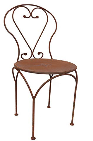 Hirsch Terracotta Garten Pflanzstuhl aus Metall in Edelrost, Blumenhocker rostige Gartendeko Dekoration Blumenständer Gartenstuhl