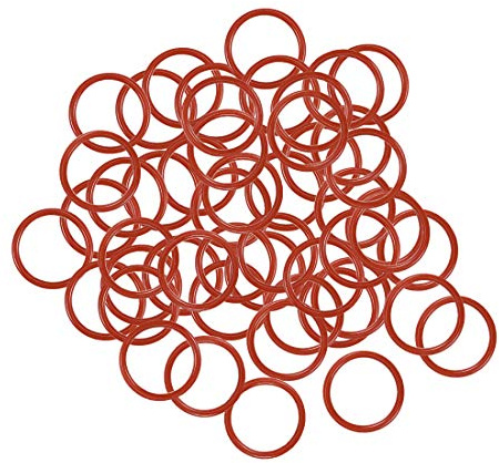 sourcing map Silikon-O-Ring, 16 mm OD, 13 mm ID, 1,5 mm Breite, VMQ Dichtungsringe, rot, 50 Stück