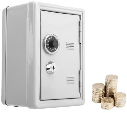 Spartresor, Schrank mit Simulation Code-Rad, Spardose für Kinder mit 2 Schlüssel, Aufbewahrungsbox für Geldwechsel, Metallverpackung, Ungefähr 18 * 12 *