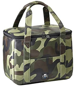 Elegante Be Cool City Kühltasche in Camouflage Optic 28x18x21 cm, ca. 10,5 l Volumen mit Breiten Tragegriffen für Picknick, Schule, Ausflüge, Reisen, Kosmetik