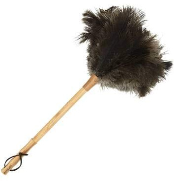 plumeau poussière - Plumeau autruche - Produit menager entretien maison - Plumeau en véritable plumes d'autruche avec manche bois