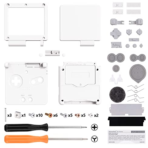 IPS Ready Upgraded eXtremeRate White Custom Replacement Housing Shell for Gameboy Advance SP GBA SP – Compatible with Both IPS & Standard LCD – Console & Screen NOT Included