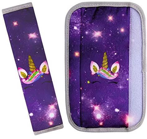 Beinou Protector Cinturon Coche Niños Almohadillas Cinturon Coche Cubre Cinturones Coche Seguridad Correa Niña Funda Protector Arnes Silla Coche Bebe, Set de 2