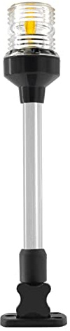 ISURE MARINE 12 LED Fold Down Boat Stern Light 3 Nautical Mile Navigation Anchor Lights White All Round 360° for Pontoon and Fishing Boats
