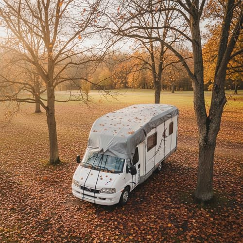 Dachschutzplane 8 x 3 m Grau Schutzdach für Wohnwagen Wohnmobil Abdeckplane