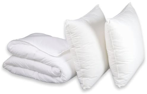 DODO I Pack Couette 4 Saison 140x200 + 1 Oreiller Medium 60x60 I pour Lit 1 Personne I 3-en-1 I Traités Anti-acarien I Protection Active I Fabriqué en France I Lavable en Machine