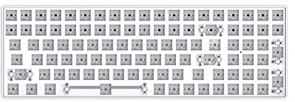 BEEOFICEPENG Kit de teclado mecánico intercambiable en caliente de 100 teclas RGB Bluetooth + 2.4G inalámbrico + teclado para juegos de 3 modos con cable, color