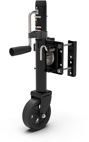 TOWKING Upgraded Spoke Wheel Trailer Jack, 10 Vertical Movement, 1500 lbs, for RV, Boat, Trailer and More, Black