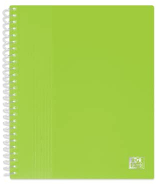 OXFORD Protège-Documents à Spirale School Life A5 80 vues / 40 Pochettes Couverture Polypro Vert anis