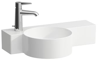 LAUFEN VAL Handwaschbecken, ohne Hahnloch, mit Überlauf, 550x315mm, Ablage rechts, H8152837581091, Farbe: Graphit matt