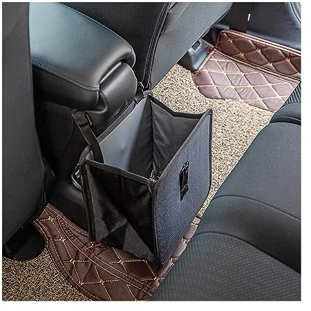 CGEAMDY Multifunktional Tragbarer Auto Mülleimer, Wasserdichter Auslaufsicherer Hängender Faltbarer Zubehör für Innenraum (22x14.5x22CM)