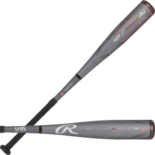 Rawlings Jungen Mach AI Baseballschläger, Grau/Rot, 30 Inch