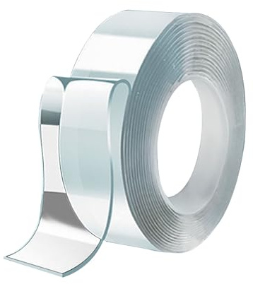 Double Sided Tape Heavy Duty, Transparent Reusable Nano Adhesive Tape Removable Sticky Poster Tape Picture Hanging Strips, Multipurpose Adhesive Tape for Photos Wall, Posters (5.0m*30mm*2mm)