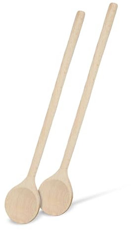 SOHFA 2x 28cmKochlöffel aus Holz | europäisches Buchenholz - 2er Set Holzkochlöffel 28cm Holzlöffel runder Kochlöffel | nachhaltig aus 100% FSC Holz