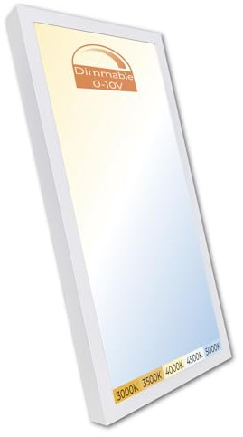 LED ATOMANT 1x2 LED Surface Mount Panel Light 40W 4000LM, 5CCT Selectable 3000K/3500K/4000K/4500K/5000K, Power Selectable 20W to 40W, Dimmable with 0-10V Dimmer