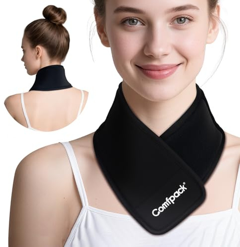 Comfpack Neck Ice Pack Wrap, Cervical Ice Pack, Flexible Gel Ice Pack for Neck, Hot & Cold Compress Cold Pack for Injuries, Sore Neck, Tonsillectomy, Thyroidectomy, Surgery Recovery, Office Pressure