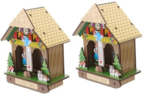 Milisten 2pcs Practical Hanging Weather House Barometer Moisture Meters Kitchen Decor