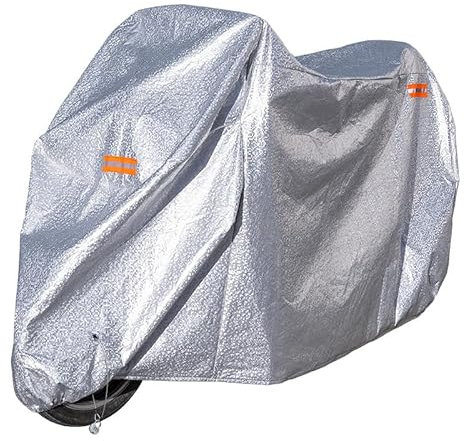 Motorradabdeckung für Aprilia Pegaso 650 1992-2013, Atmungsaktiv Wasserdicht Winterfest Outdoor Motorradabdeckung, Indoor Motorradplane Staubdicht, Motorrad Zubehör,B Silver