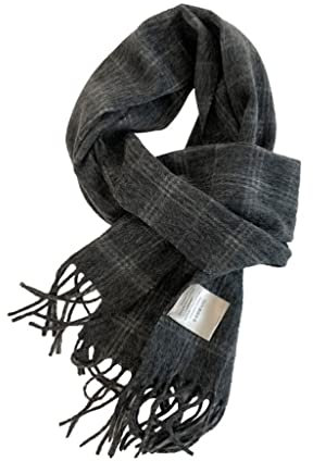 BOGAZY Winterschal Schal Winter Reine Wollschal Mode Herbst Winter Warme Kaschmir Schals Plaid Muster Lange Quasten Männer Frauen Wrap Schal Schals Schal Schaal Schals TüCher(Grey)