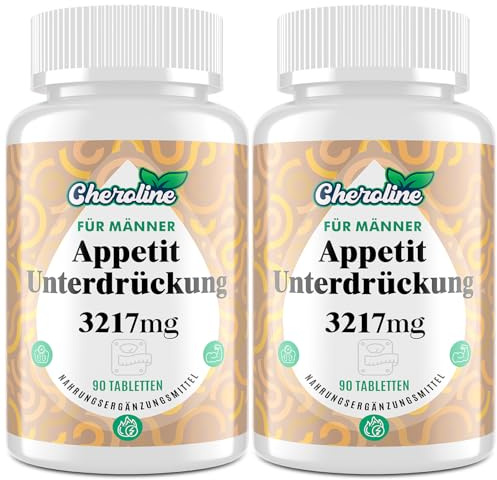 12-in-1 Appetitzügler & Fettverbrenner für Männer – 3217mg Hochdosiert mit Glucomannan aus der Konjakwurzel, Grüntee, Chitosan & Forskolin – Natürlich, Ballaststoffe, Sättigung (90 Stück (2er Pack))
