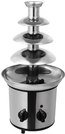 Biknltio Máquina de Fuente de Chocolate de Acero Inoxidable, Función para Mantener Chocolate Caliente, Máquina Fusión Fondue en Cascada, Fiesta Eventos Comerciales, 4 Niveles 21.5 * 45Cm
