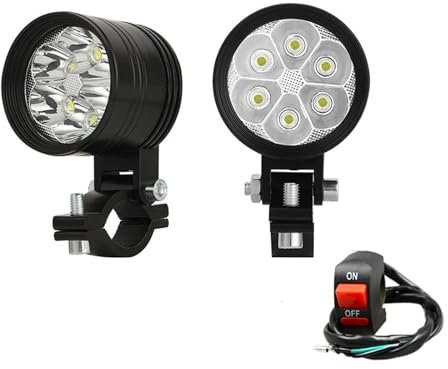 Proyector Moto 2 Uds 60W 12V 24V Faros Delanteros De Moto Faros Motocicleta Lámpara Auxiliar Led Accesorios De Foco De Motocicleta Faros Delanteros(2 pcs 6LED)